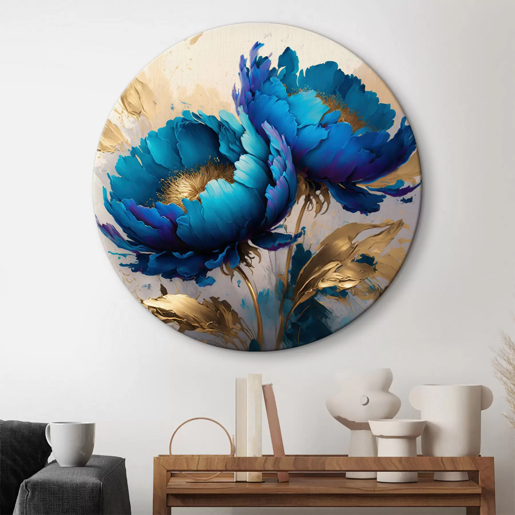  Peintures Pivoines bleues r37843