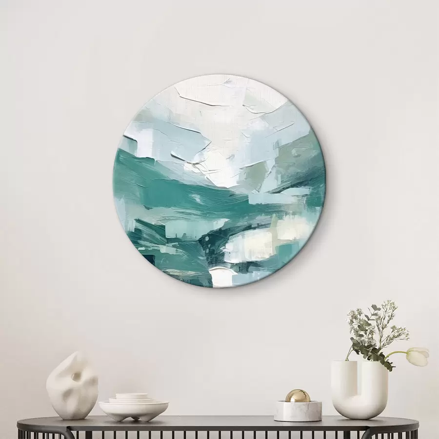  Schilderijen Abstractie van blauwe en witte grote lijnen, imitatie van olieverfschilderij, minimalisme r38915