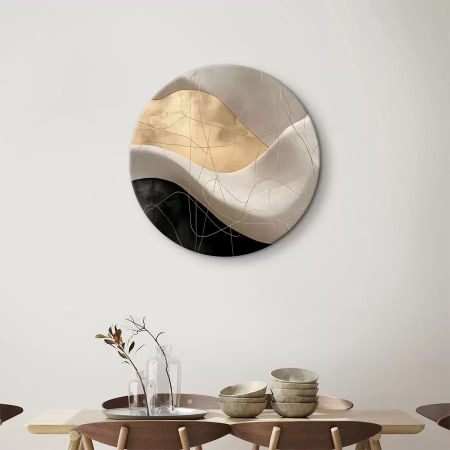  Peintures Abstraction avec des vagues et des lignes r39053