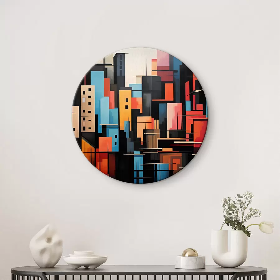  Schilderijen Geometrische abstractie van de stad r39716