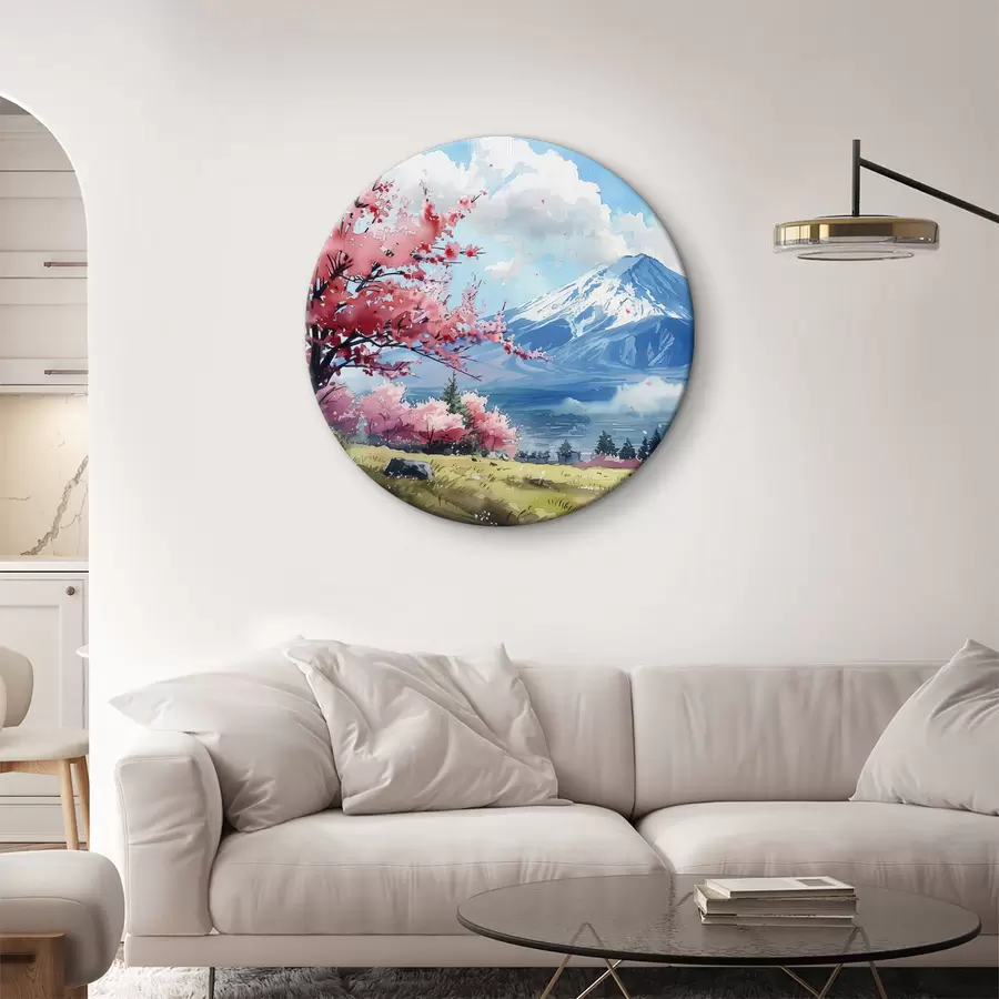  Schilderijen Berg Fuji landschap, lente bloeiende natuur, kersenbomen, Japans r39777