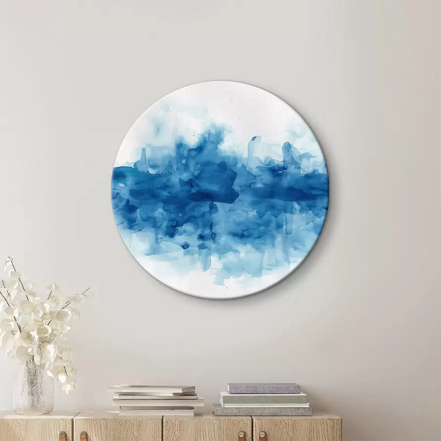  Schilderijen Waterverf, vlekken, blauw r39954