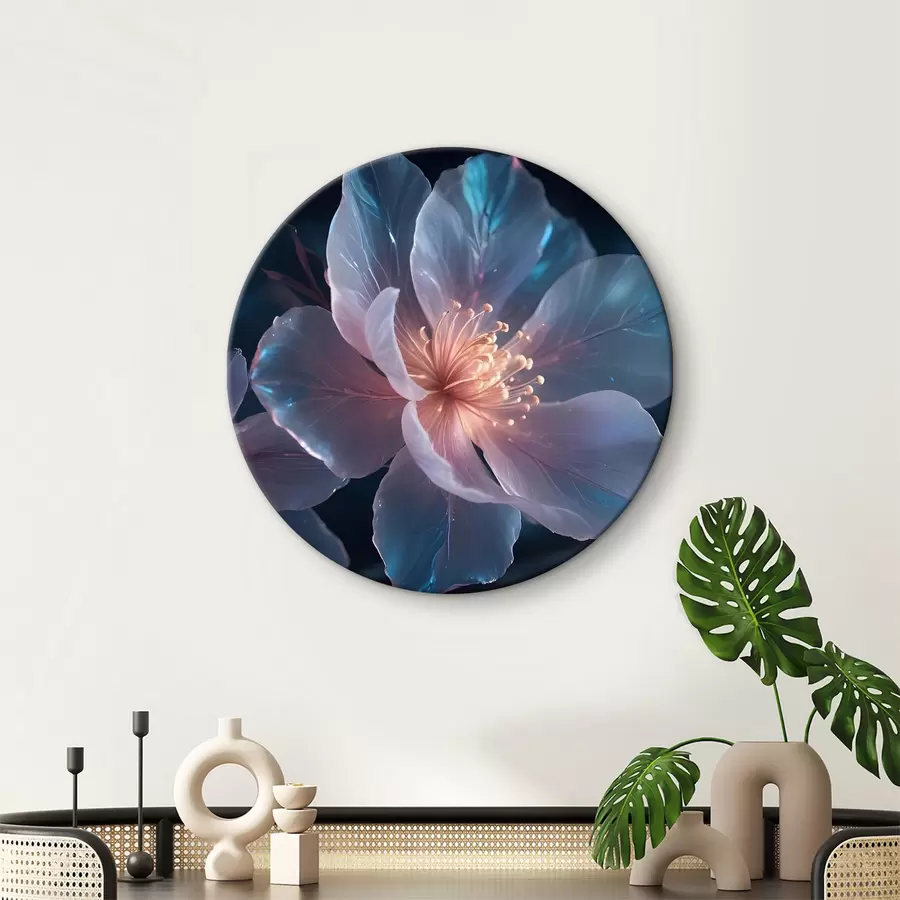  Schilderijen Delicate roze en witte bloemen met zachte, wazige donkere achtergrond r40385