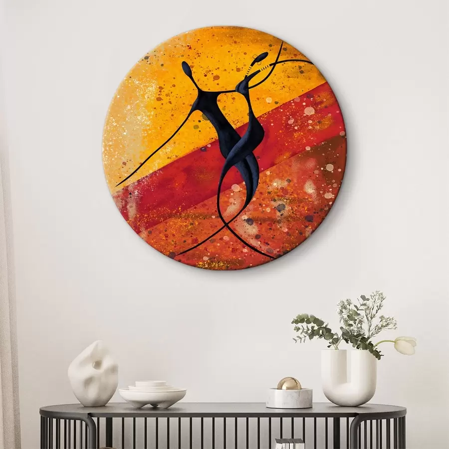  Schilderijen Silhouetdans, Afrikaanse stijl r28768