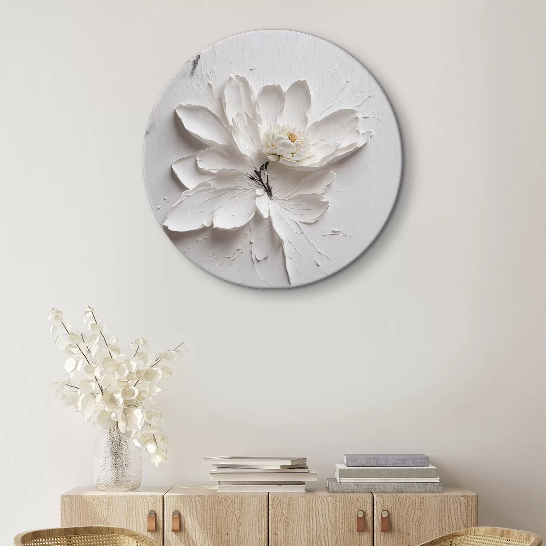  Peintures Fleur blanche à l'huile r38303