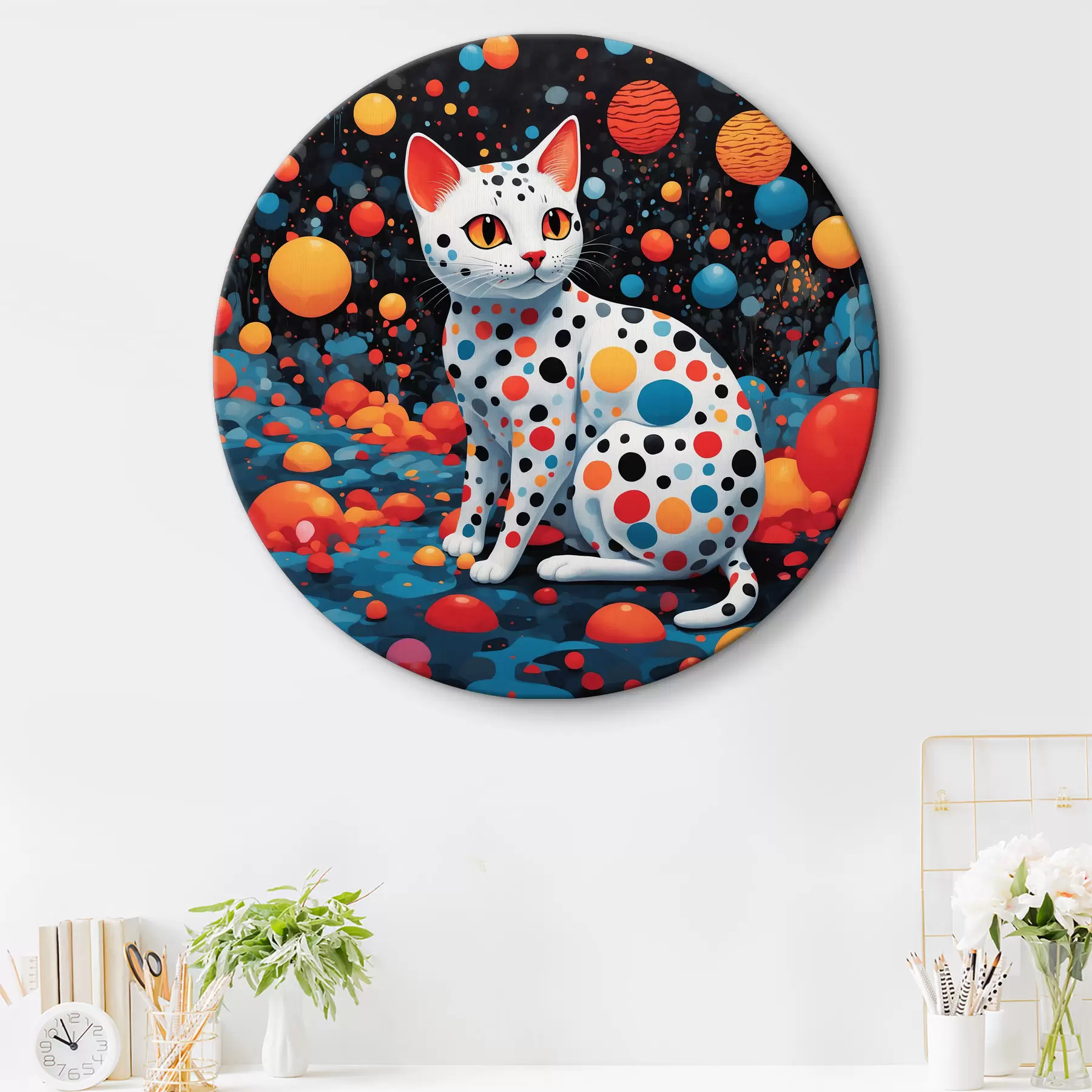  Peintures Chat en cercle dans un cercle r38679