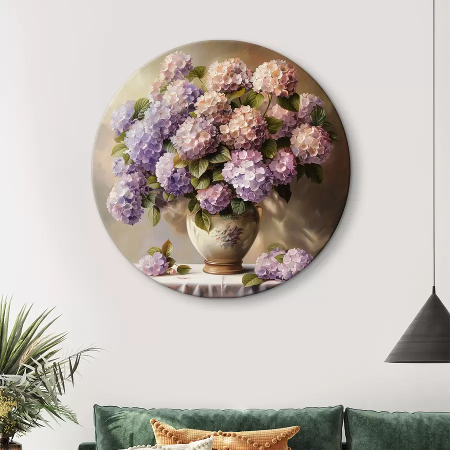  Schilderijen Fijne hortensia's op tafel r38710