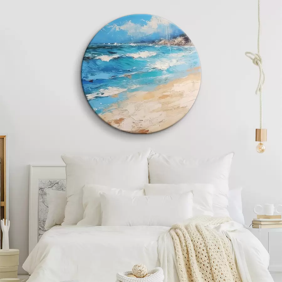  Schilderijen Zee, golven, strand, zand, olieverfschilderij, abstractie, landschap, landschap r38910