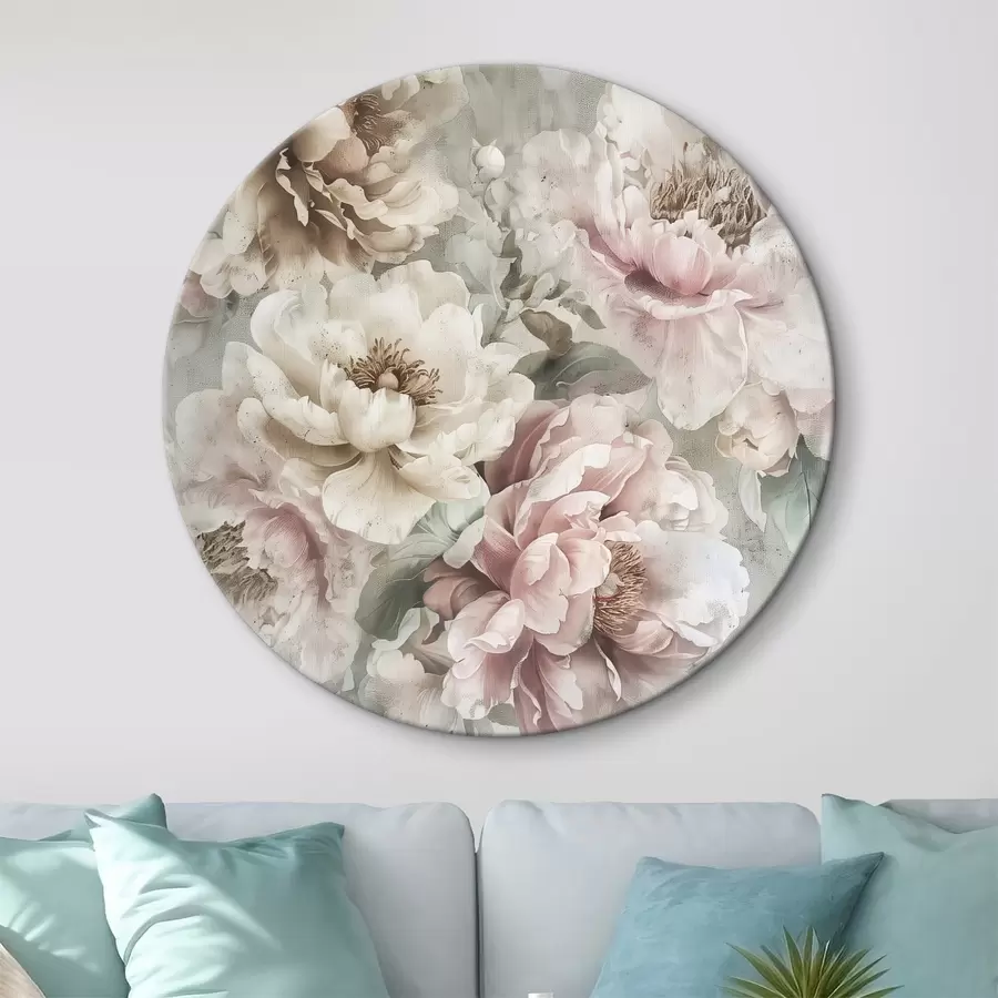  Schilderijen Vintage pioenrozen r39345