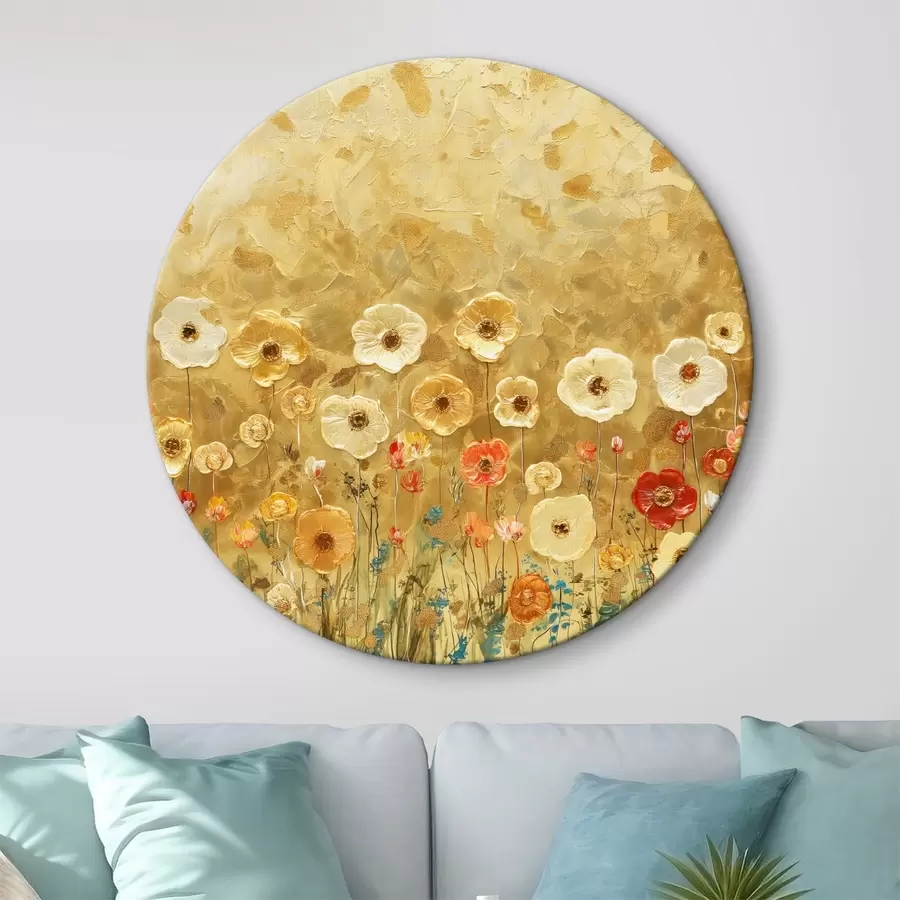  Schilderijen klimt-stijl weide: delicate pastelbloemen met gesmolten textuur r39464