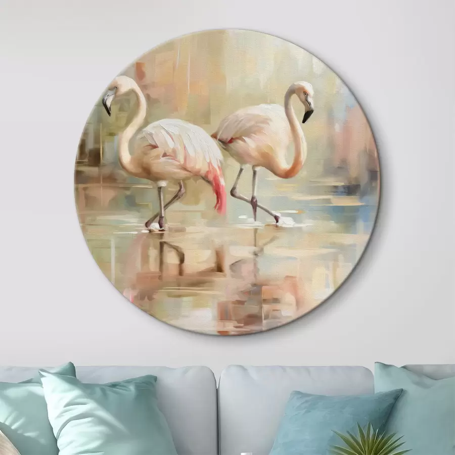  Schilderijen Twee flamingovogels r39540