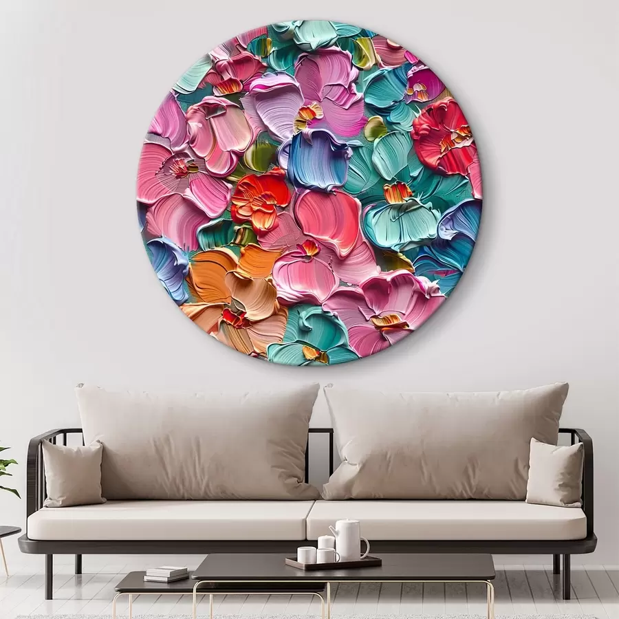 Papier peint photo Composition acrylique florale avec coups de pinceau" r39736