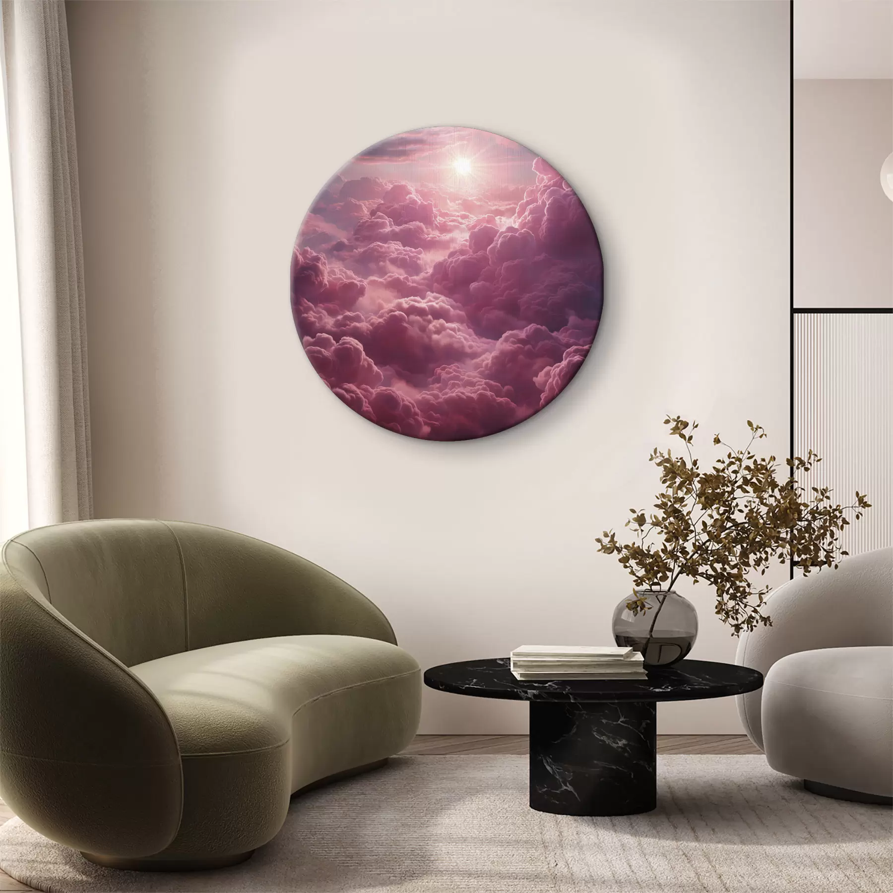  Schilderijen Paarse en roze wolken, etherisch, zonsondergang, realisme r39970