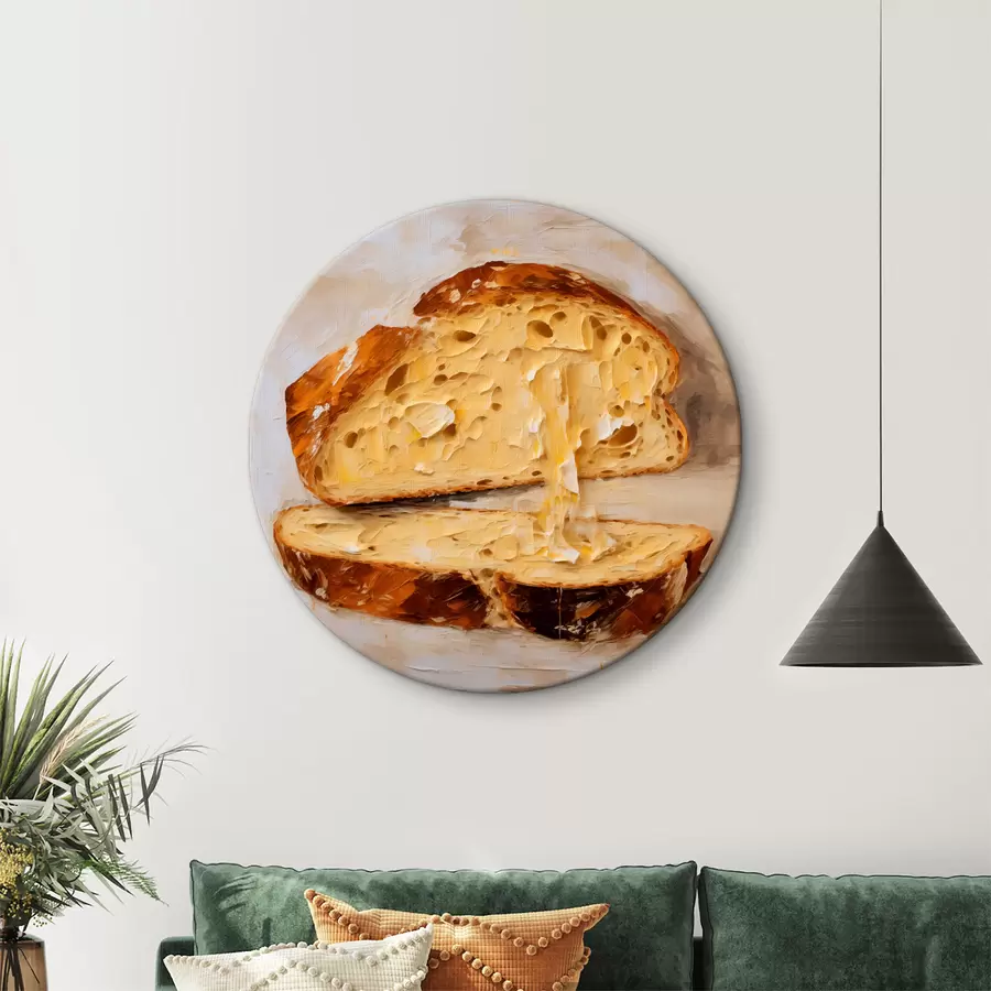  Schilderijen Brood en boter op een lichte achtergrond schilderij r40216