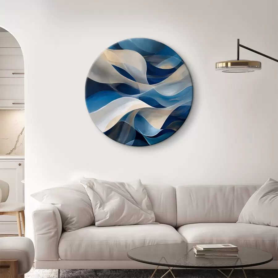  Schilderijen volumelijnen zijn blauw r40248