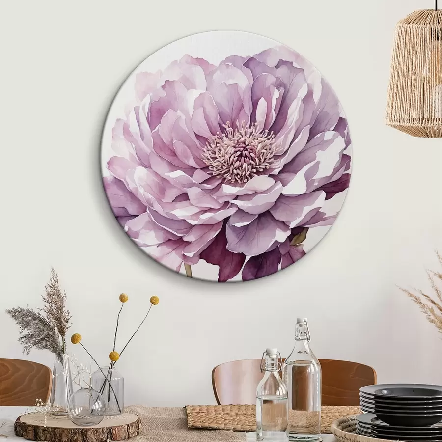  Schilderijen Paarse bloem op witte achtergrond r40347