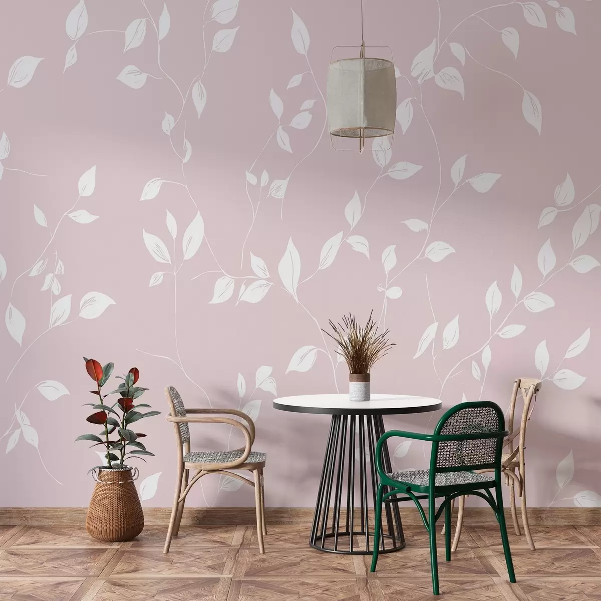 Fotobehang Silhouetten van takken w02465