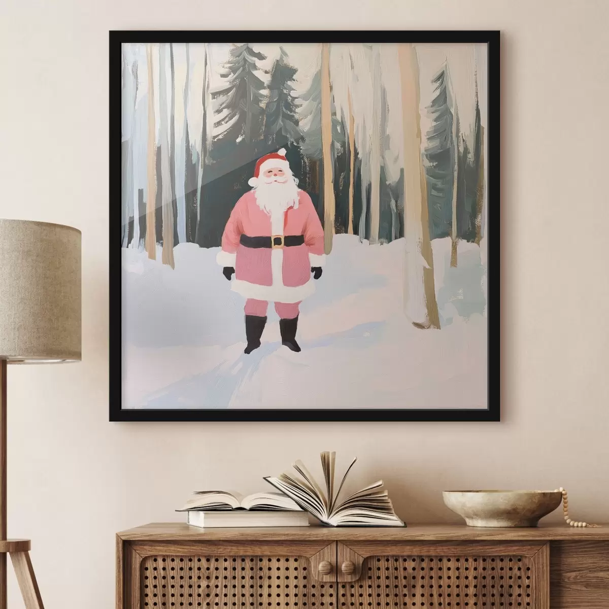 Affiche Le Père Noël dans la forêt de Noël f42103