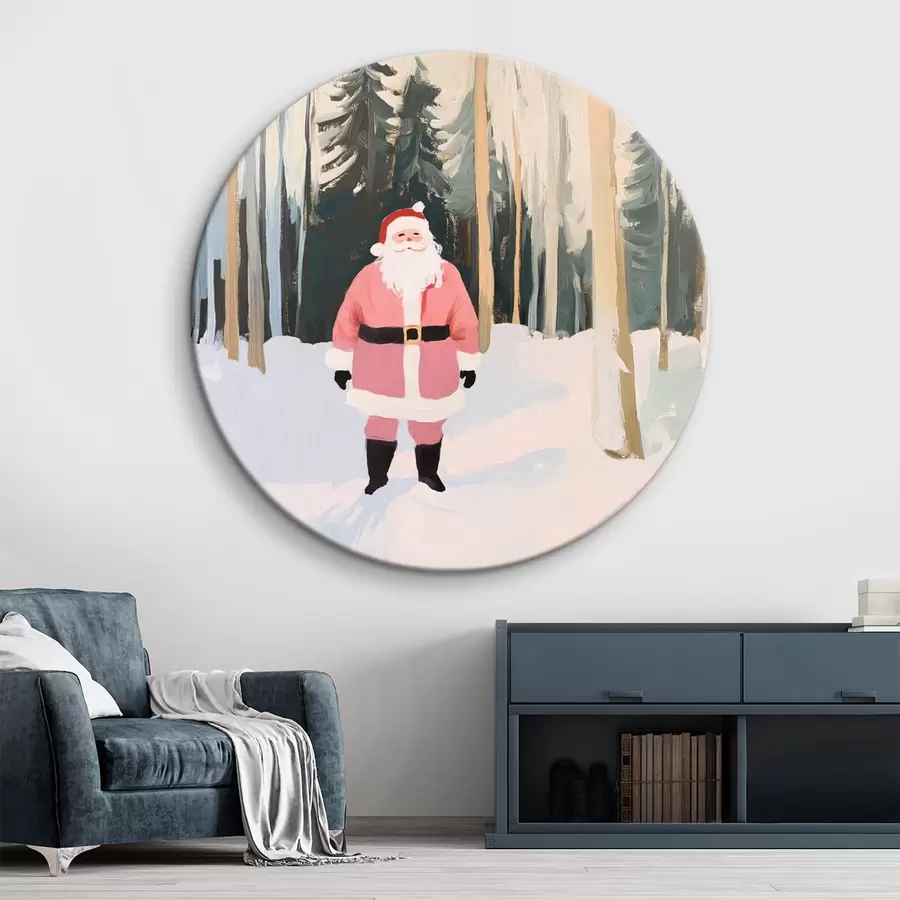  Schilderijen De kerstman in het kerstbos r42103