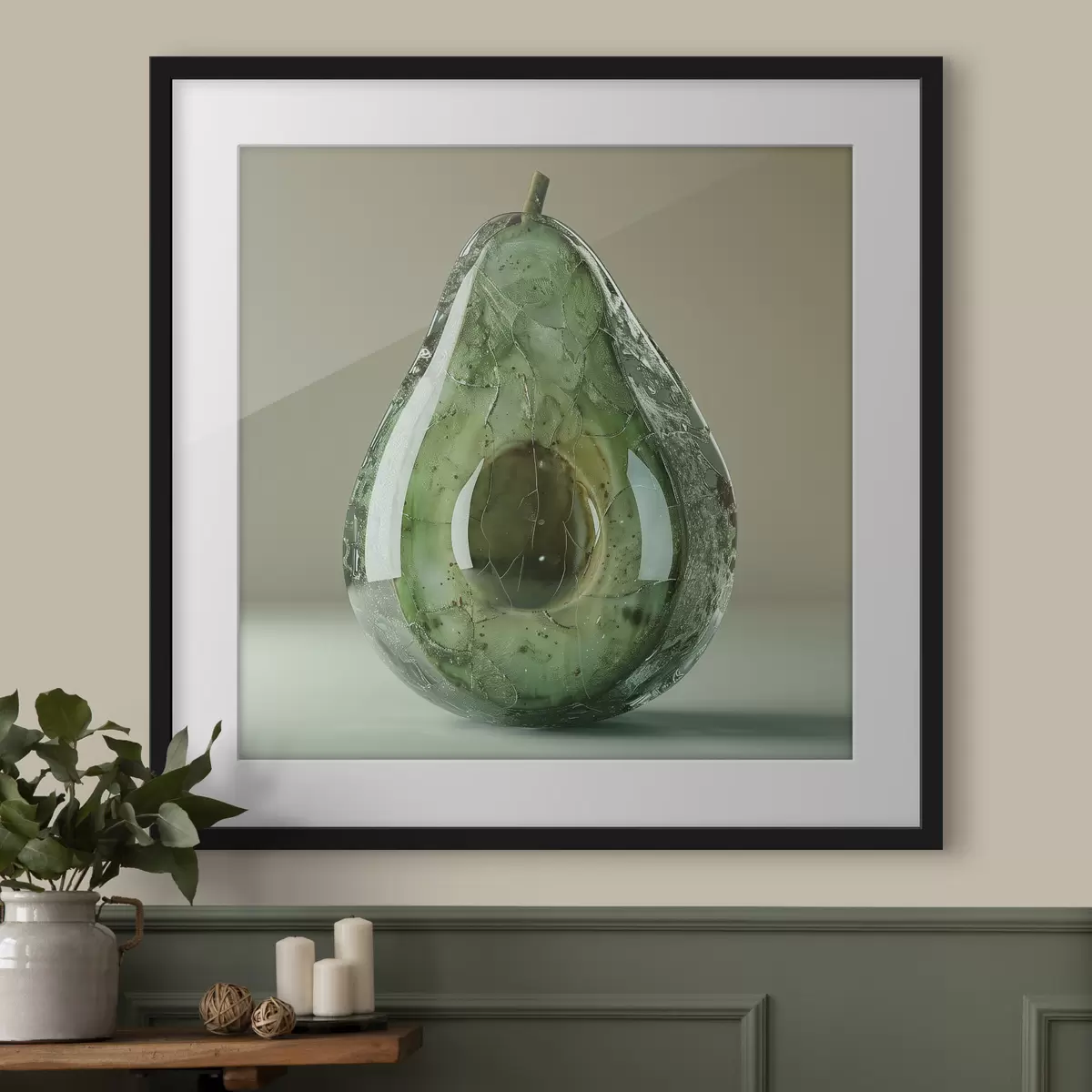 Affiche Légumes, avocat en verre f42068