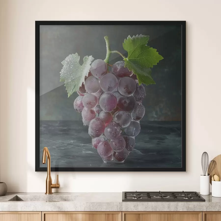 Fotobehang Fruit, druiventros bij vorst f42072