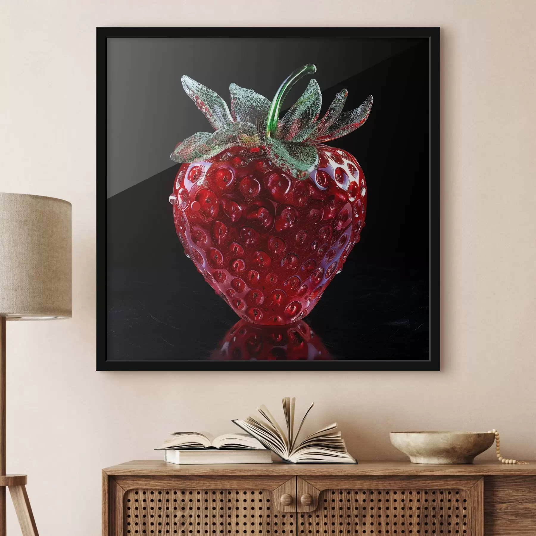 Fotobehang Fruit, sappige rijpe aardbeien f42074