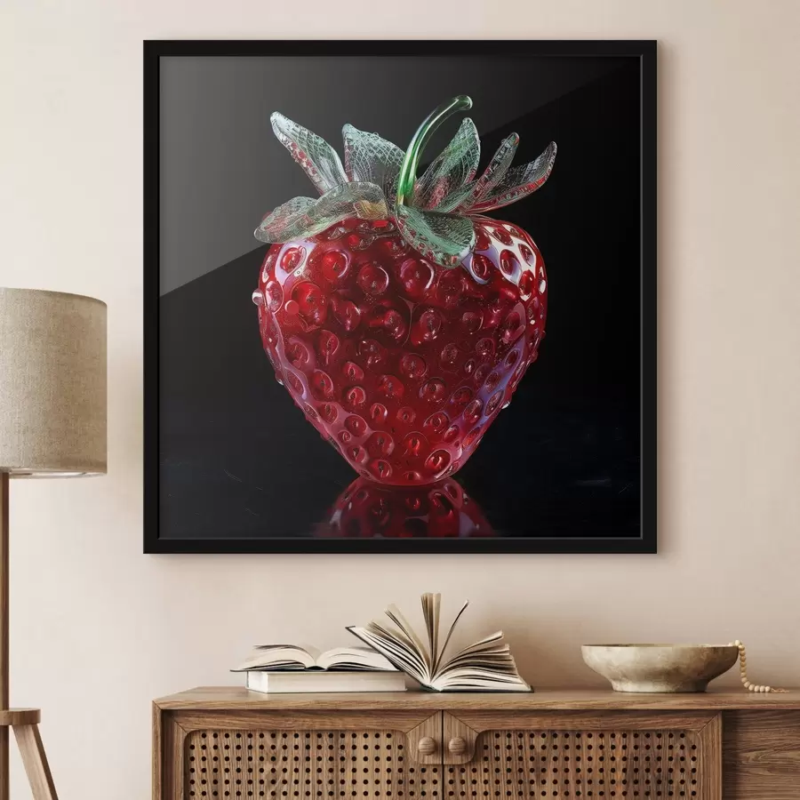 Fotobehang Fruit, sappige rijpe aardbeien f42074