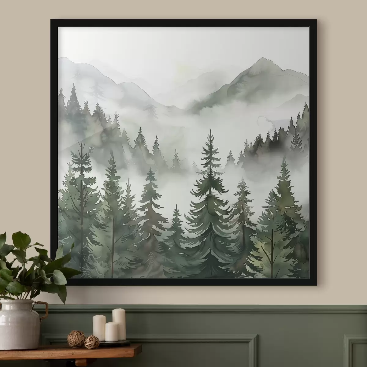 Affiche Paysage d'arbres et de montagnes f38139