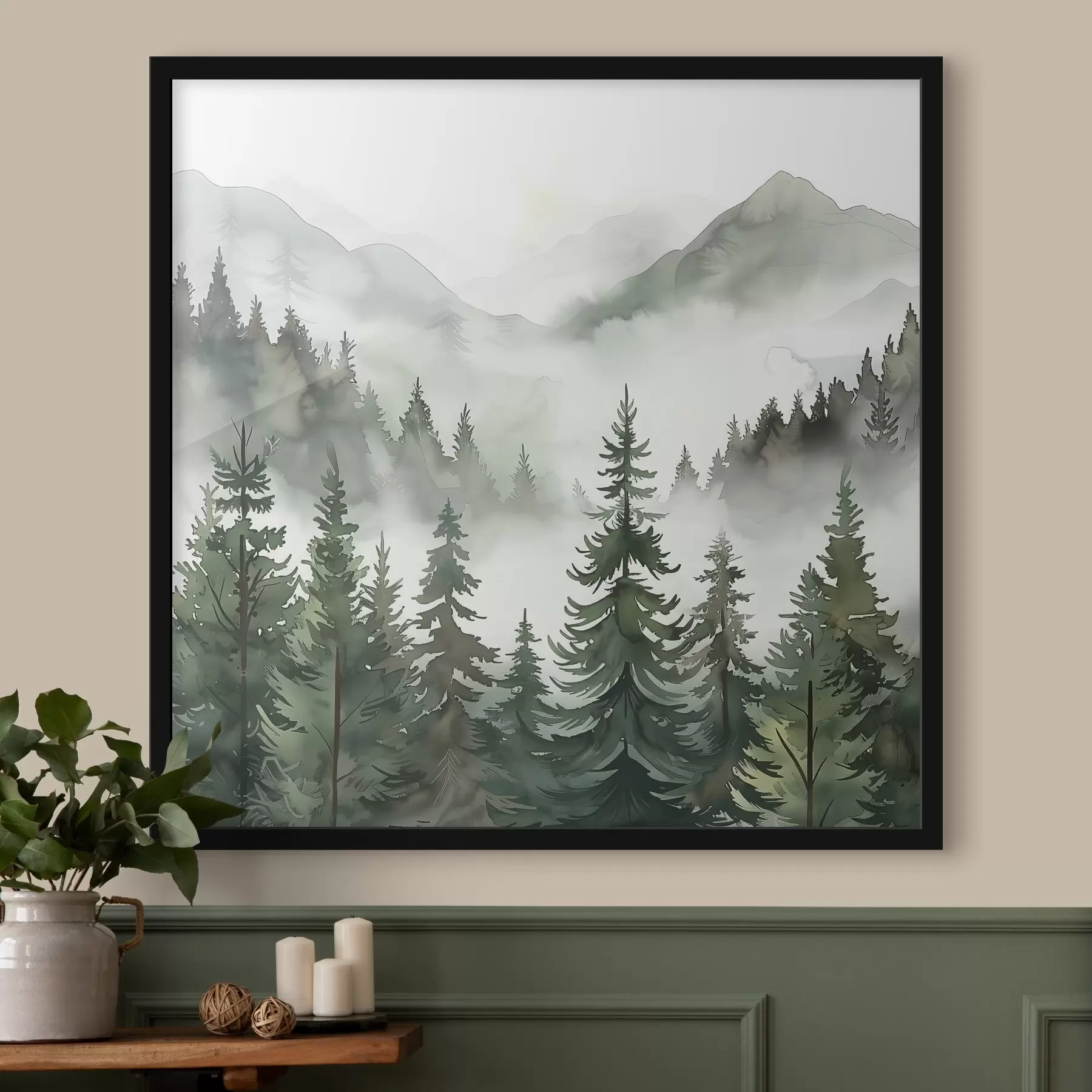  Peintures Paysage d'arbres et de montagnes f38139