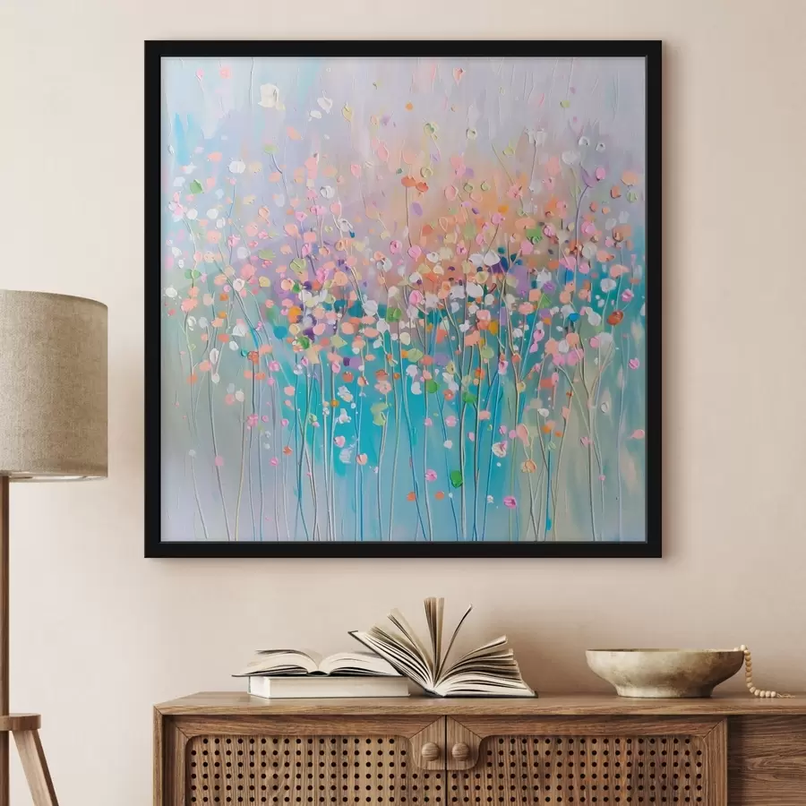 Fotobehang Kleurrijke droge bloemen gedrukte textuur f38426