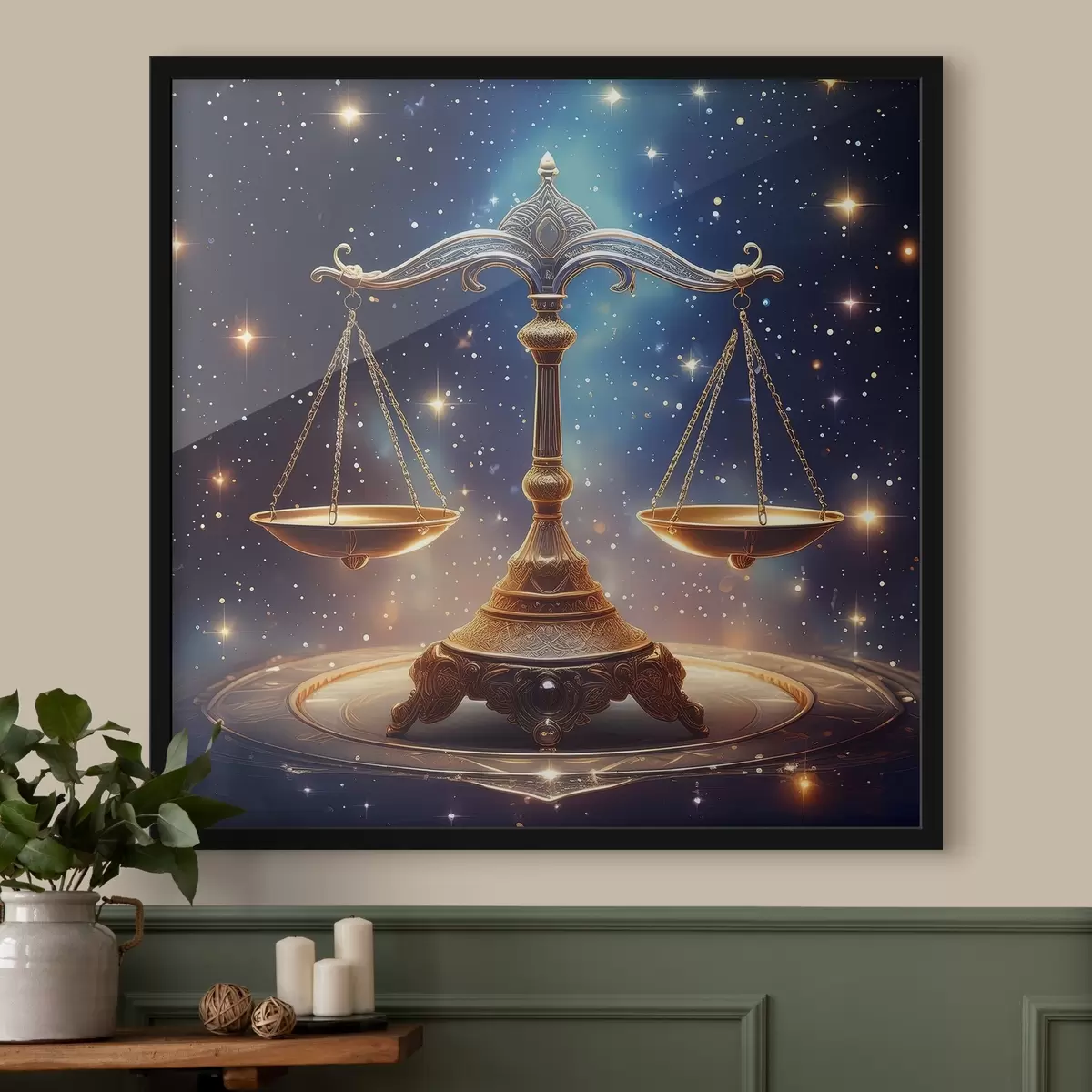 Affiche La balance céleste de la justice attend l'équilibre f39056