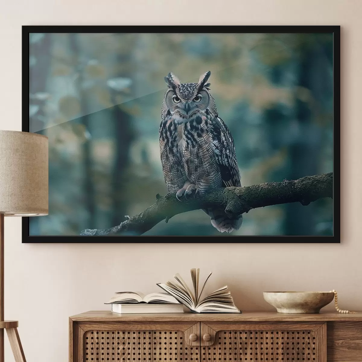 Poster Uil zittend op een tak f38249