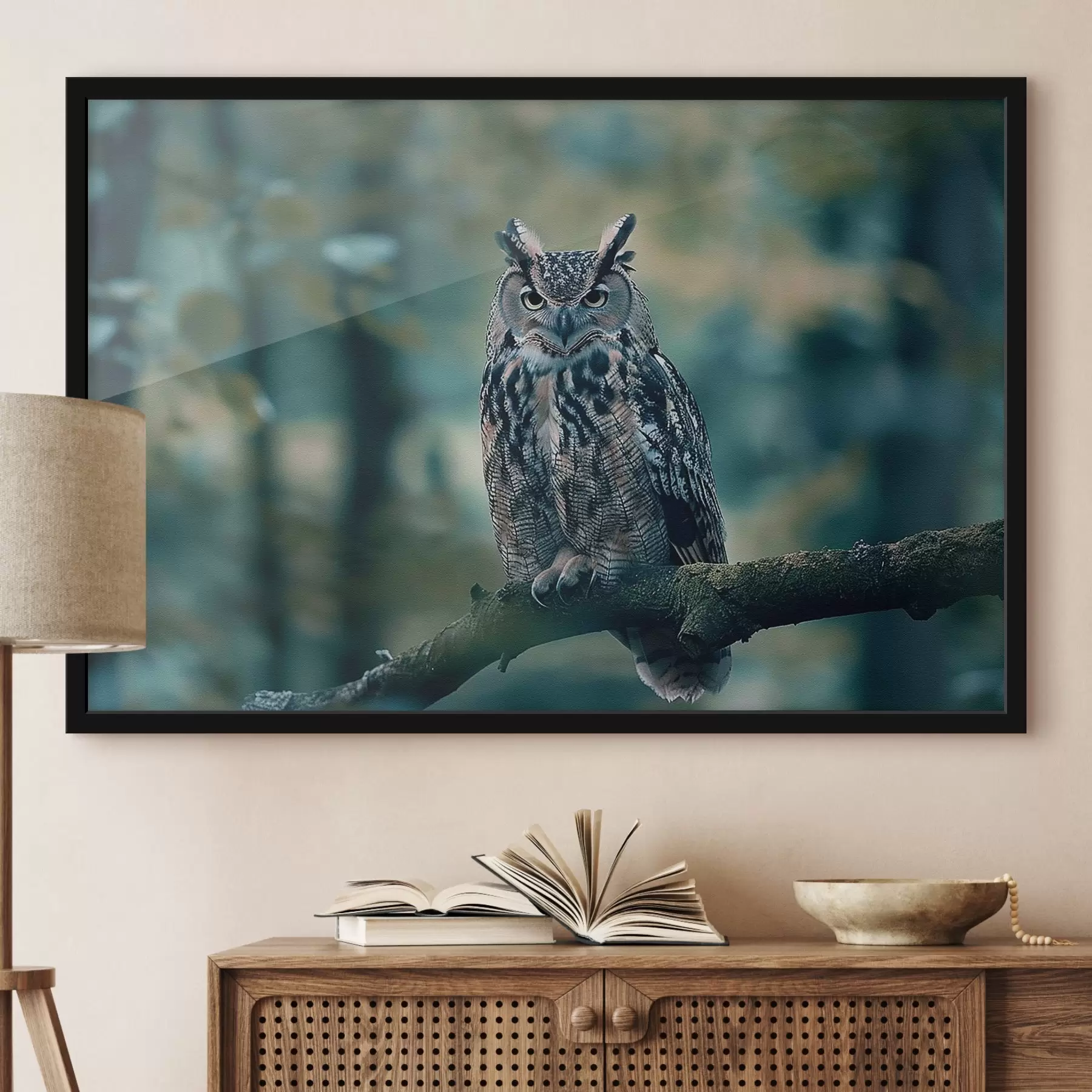 Fotobehang Uil zittend op een tak f38249