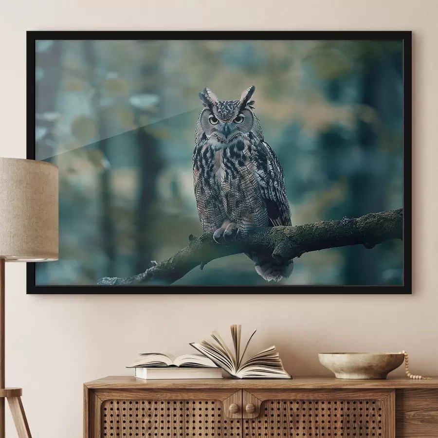 Fotobehang Uil zittend op een tak f38249