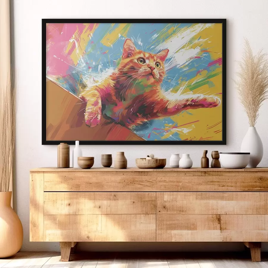  Schilderijen Kat steekt poot uit f38251