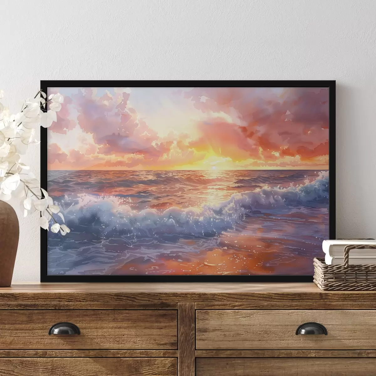 Poster Zonsondergang over de oceaan f38476