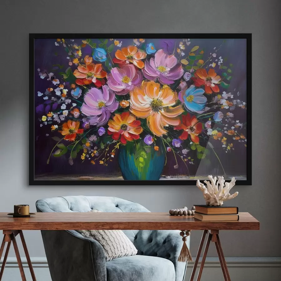 Papier peint photo Peinture de fleurs dans un vase f38660