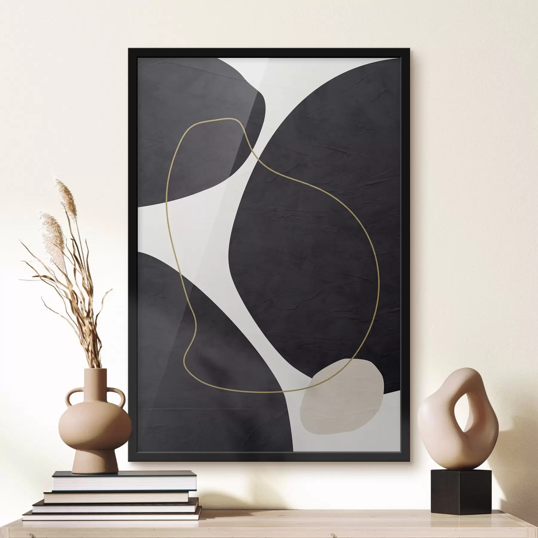 Papier peint photo Des tourbillons élégants dans une harmonie monochrome f36036