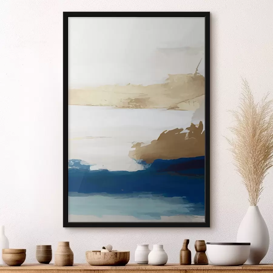 Fotobehang Lichte abstractie met blauwe accenten f36622