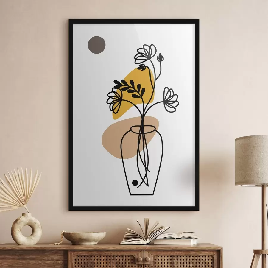 Papier peint photo Dessin d'une fleur dans un vase f36779