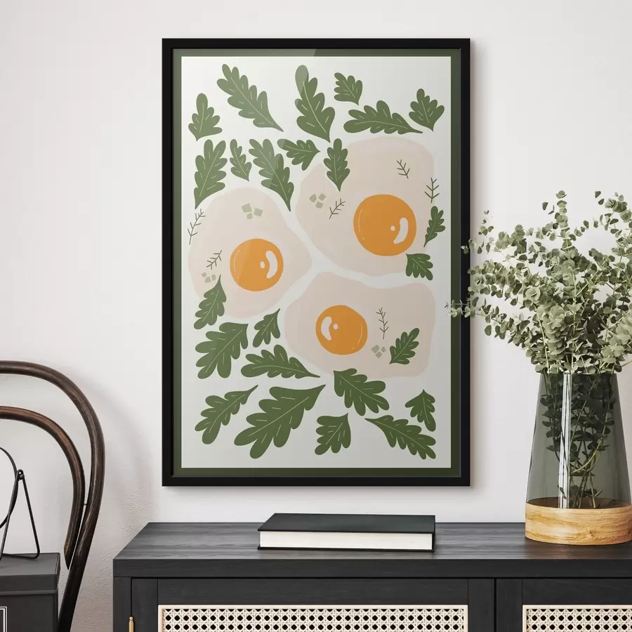 Fotobehang Afbeelding van eieren en bladeren f36860