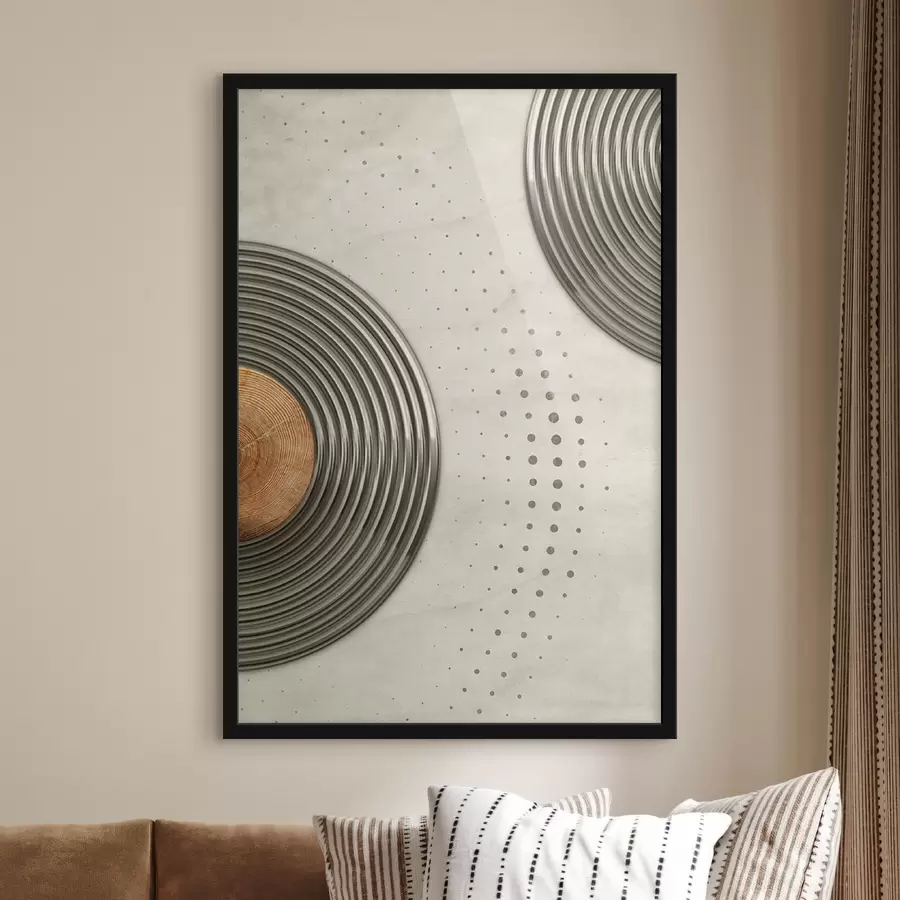 Fotobehang Ronde metalen ring met een bruine cirkel f37032