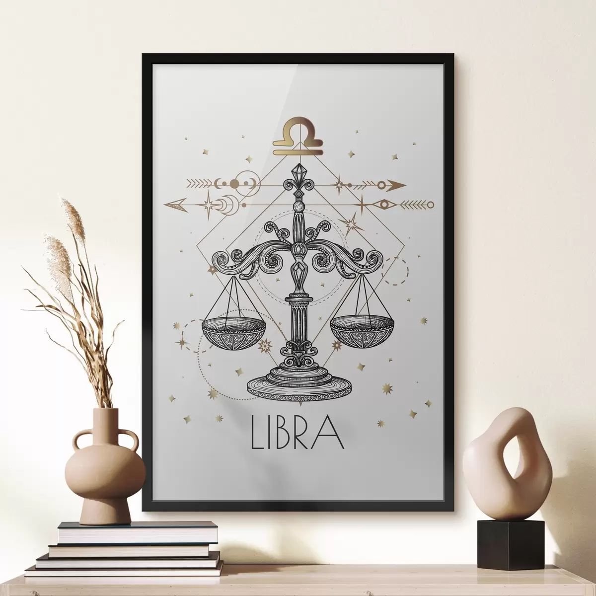 Poster Tekening van het astrologische teken Weegschaal f37305