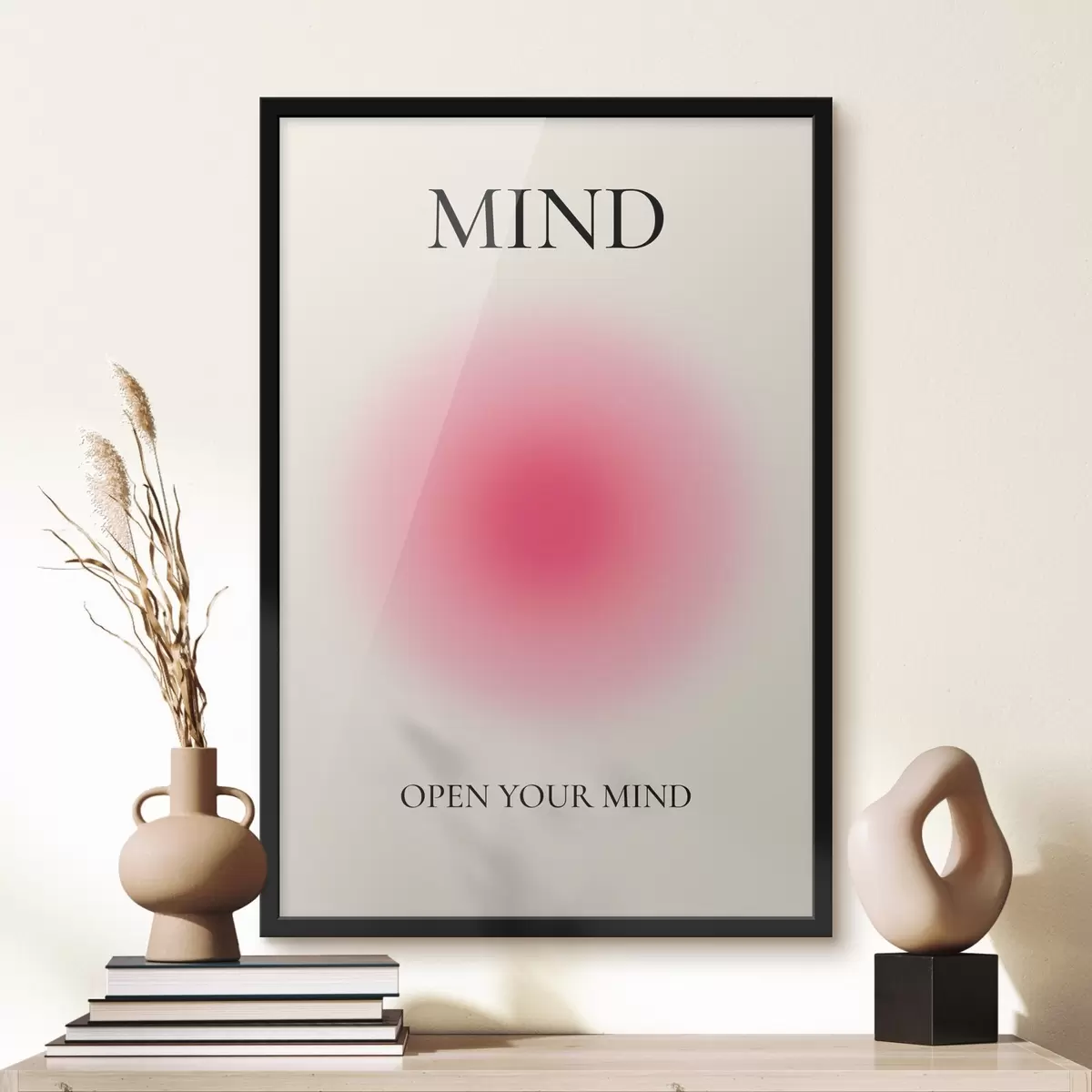 Poster Roze cirkel op witte achtergrond f37347