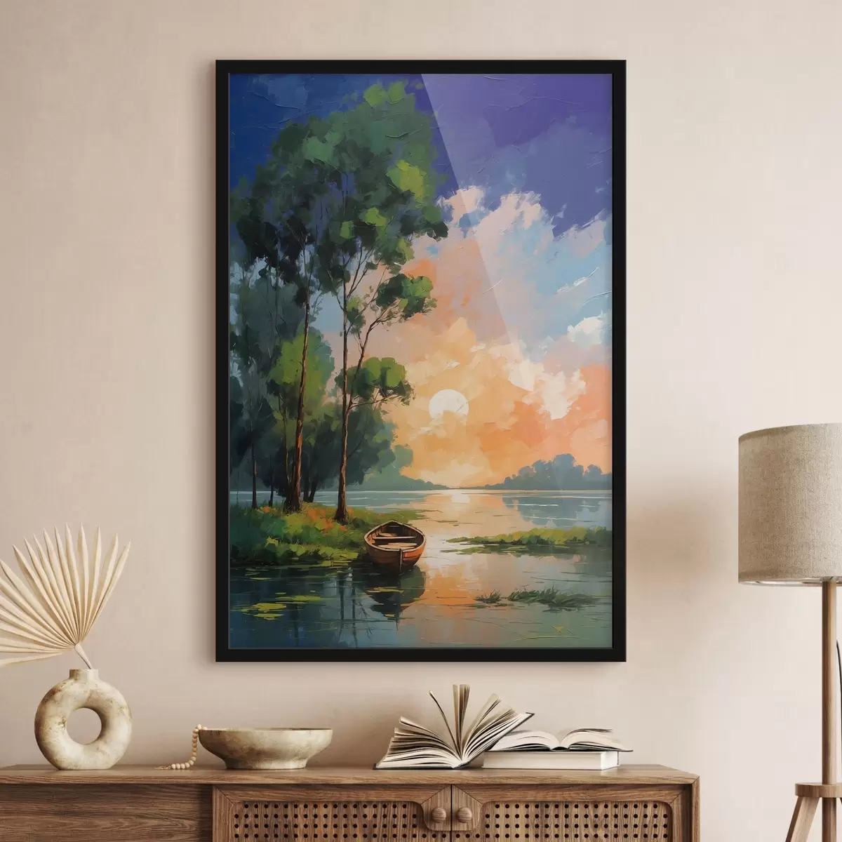 Affiche Image d'un bateau sur le lac f37801