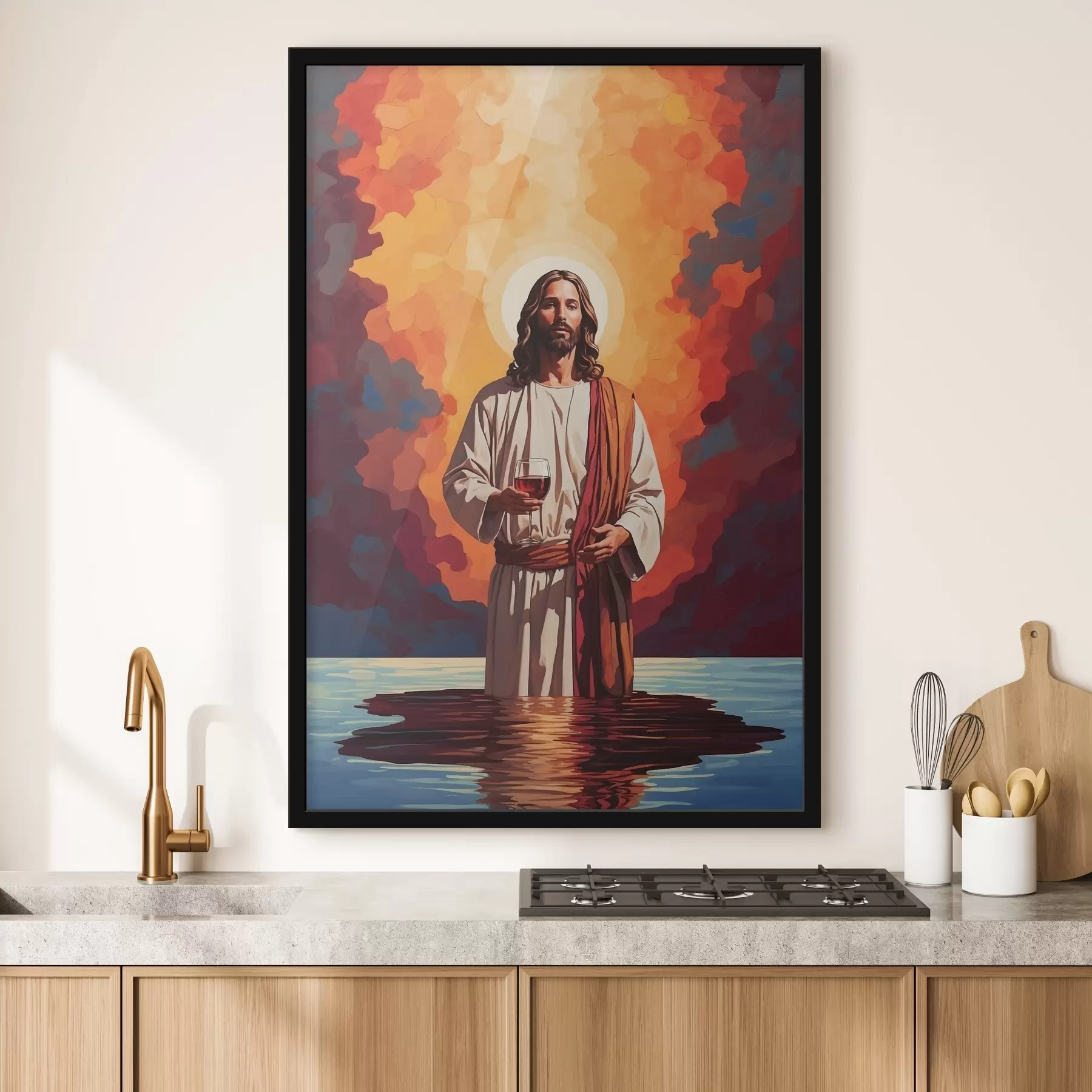 Fotobehang Afbeelding van een man met een glas wijn f38125