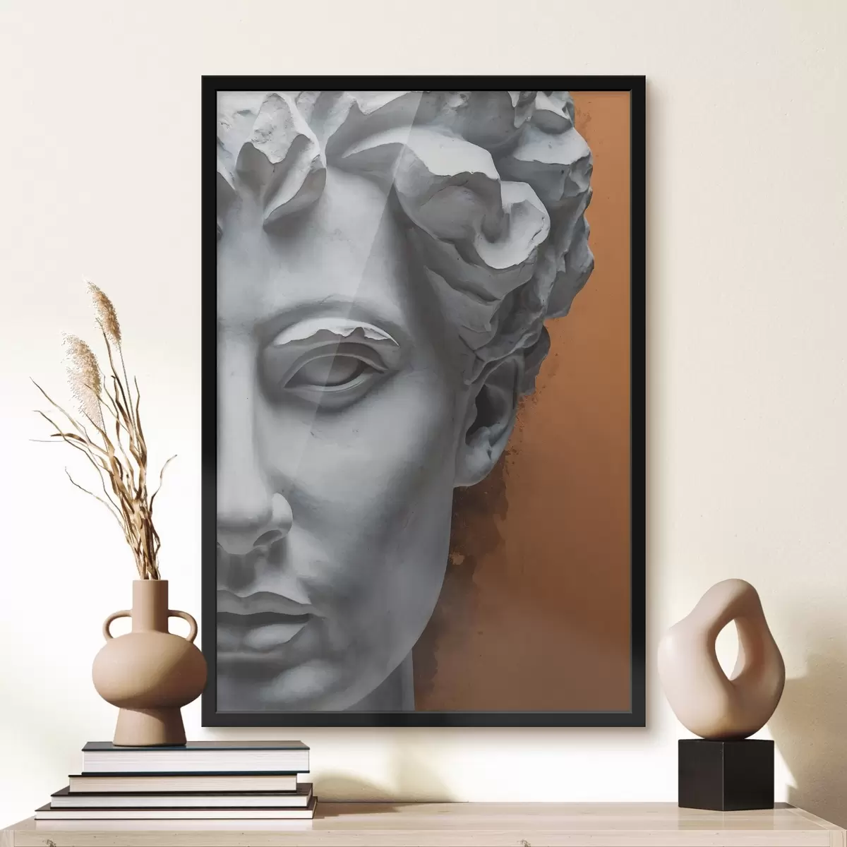 Affiche Statue représentant un visage d'homme f38433