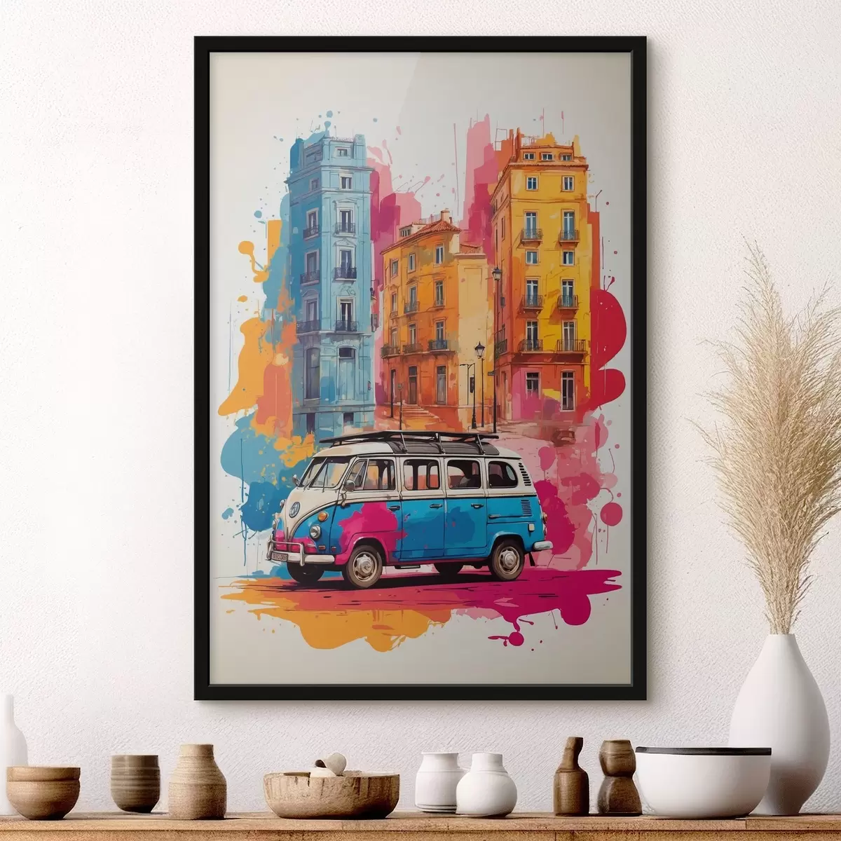 Affiche Un voyage coloré à travers des lieux urbains f38593