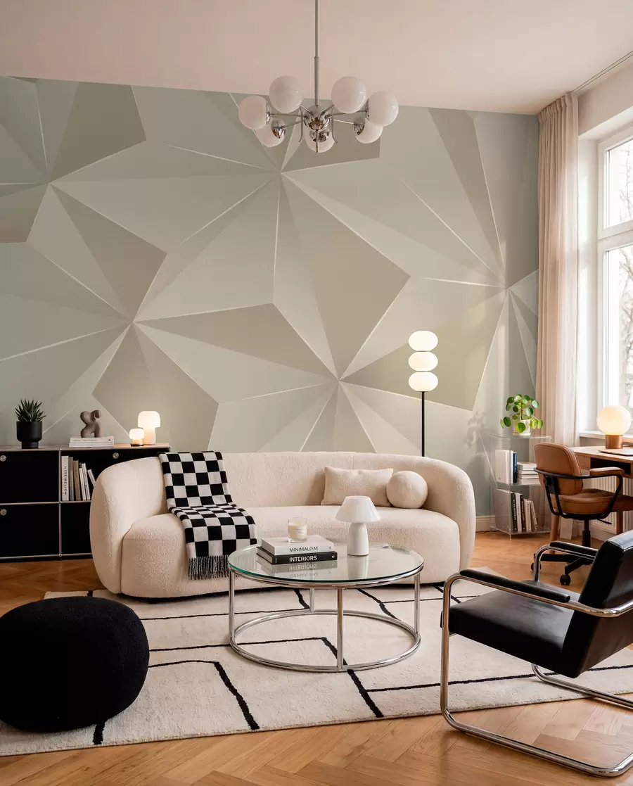 Fotobehang Beige geometrisch reliëf u42449