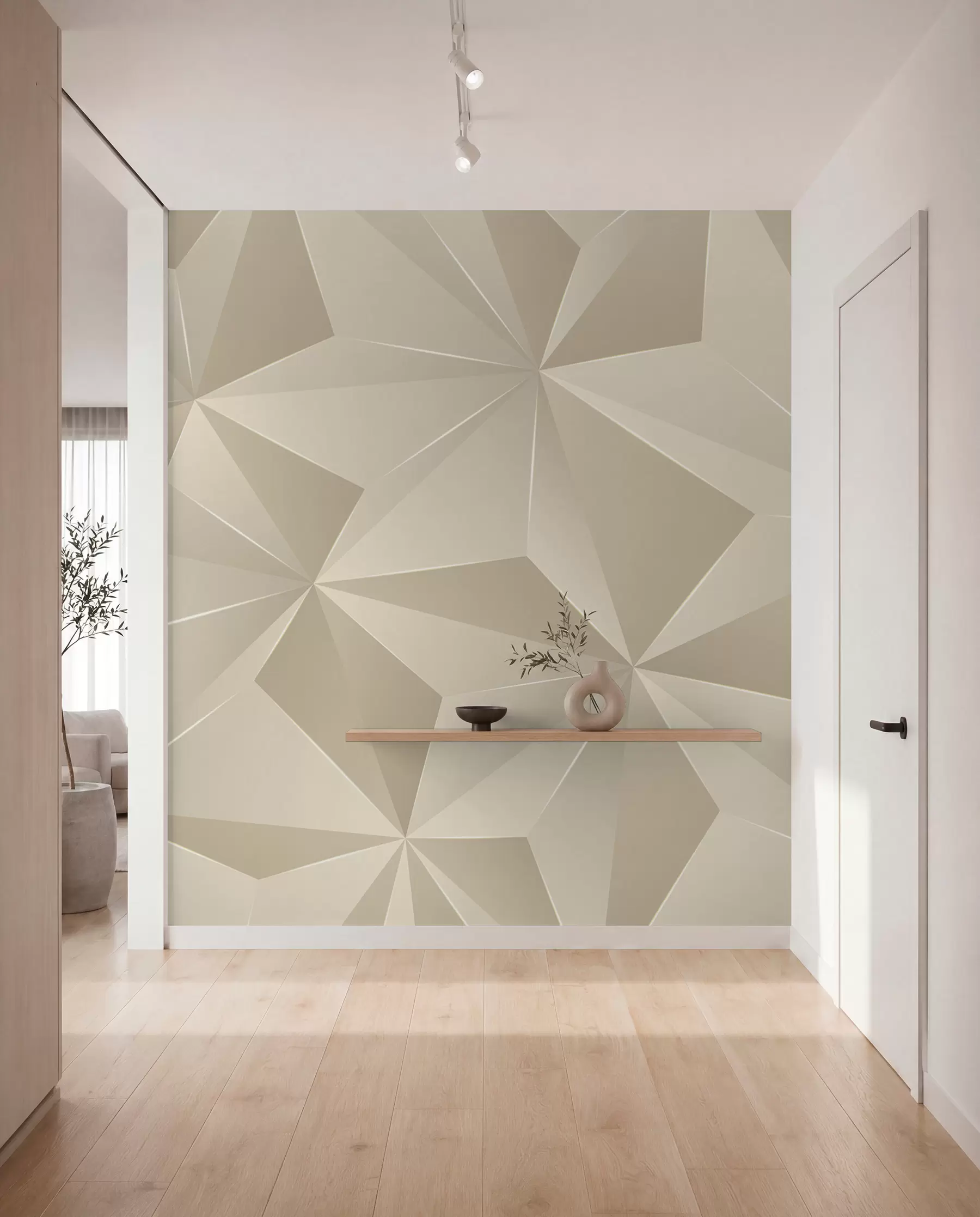 Fotobehang Beige geometrisch reliëf u42449